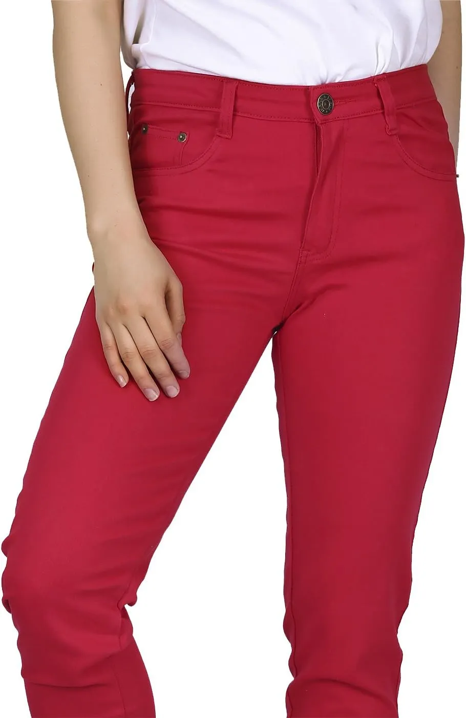 HDE Women's Mid-Rise Stretchy Denim Slim Fit Skinny Jeans
