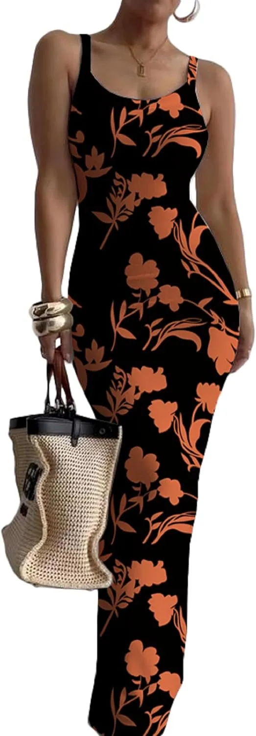 HTD Women Summer Casual Bodycon Maxi Dress Sexy Dresses