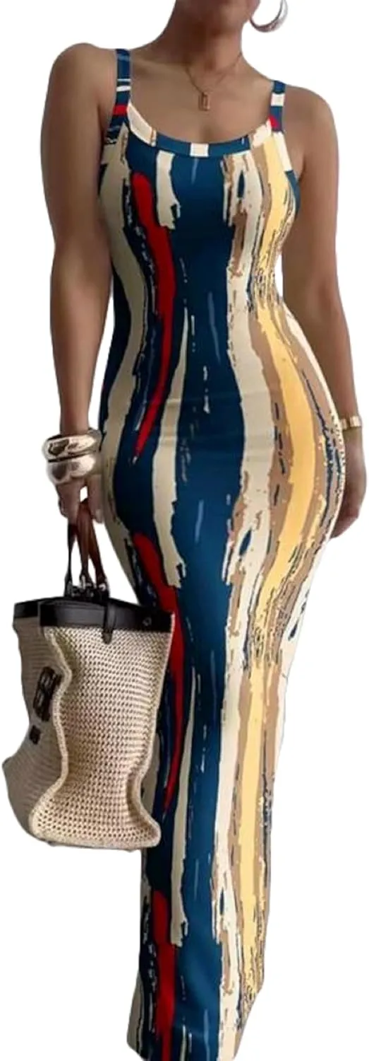 HTD Women Summer Casual Bodycon Maxi Dress Sexy Dresses