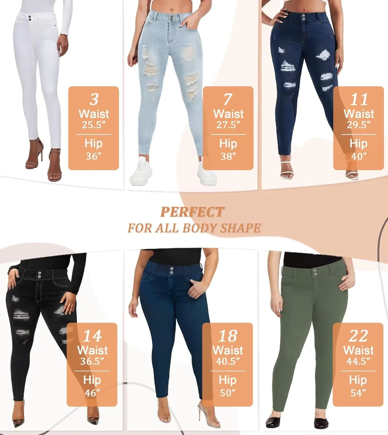 Hybrid & Company Women's Butt Lift V2 Super Comfy Stretch Denim Skinny Jeans