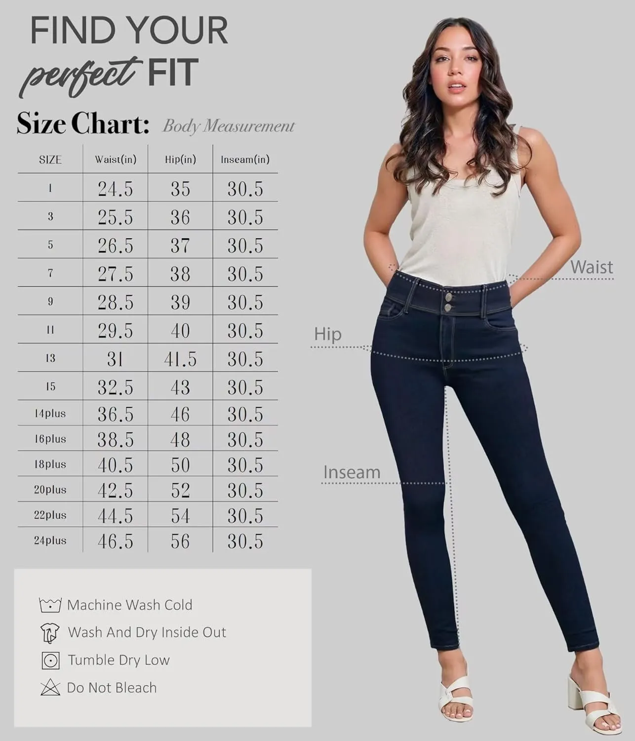 Hybrid & Company Women's Butt Lift V2 Super Comfy Stretch Denim Skinny Jeans