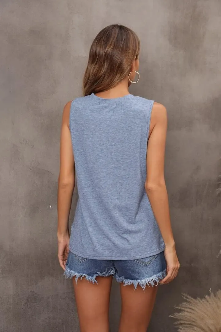IRISGOD Womens Tank Tops Loose Fit Summer Cute Graphic Sleeveless Shirts Workout Basic Tunic
