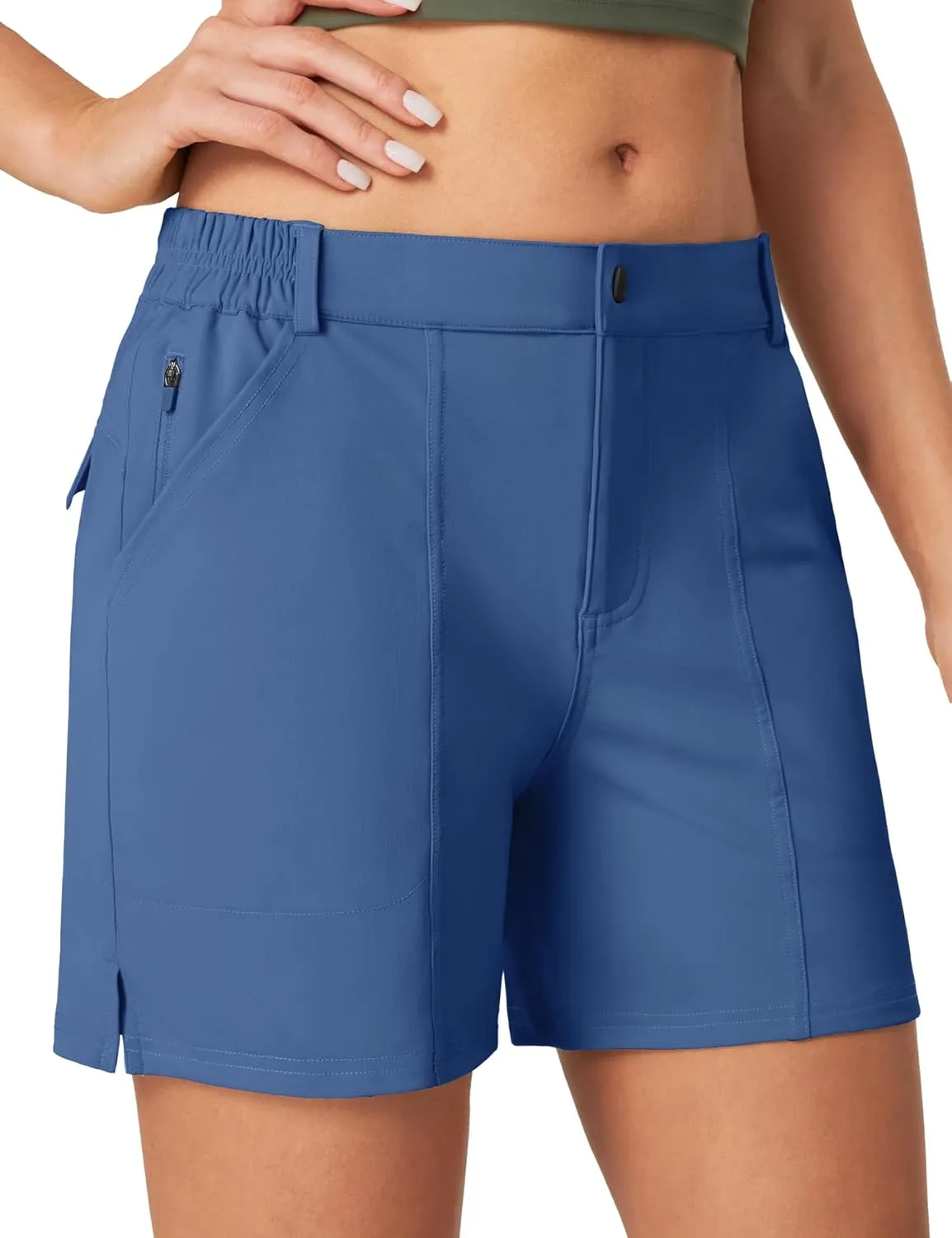 IUGA 5" Hiking Golf Shorts with Pockets Quick Dry Womens Cargo Shorts Casual Summer Short
