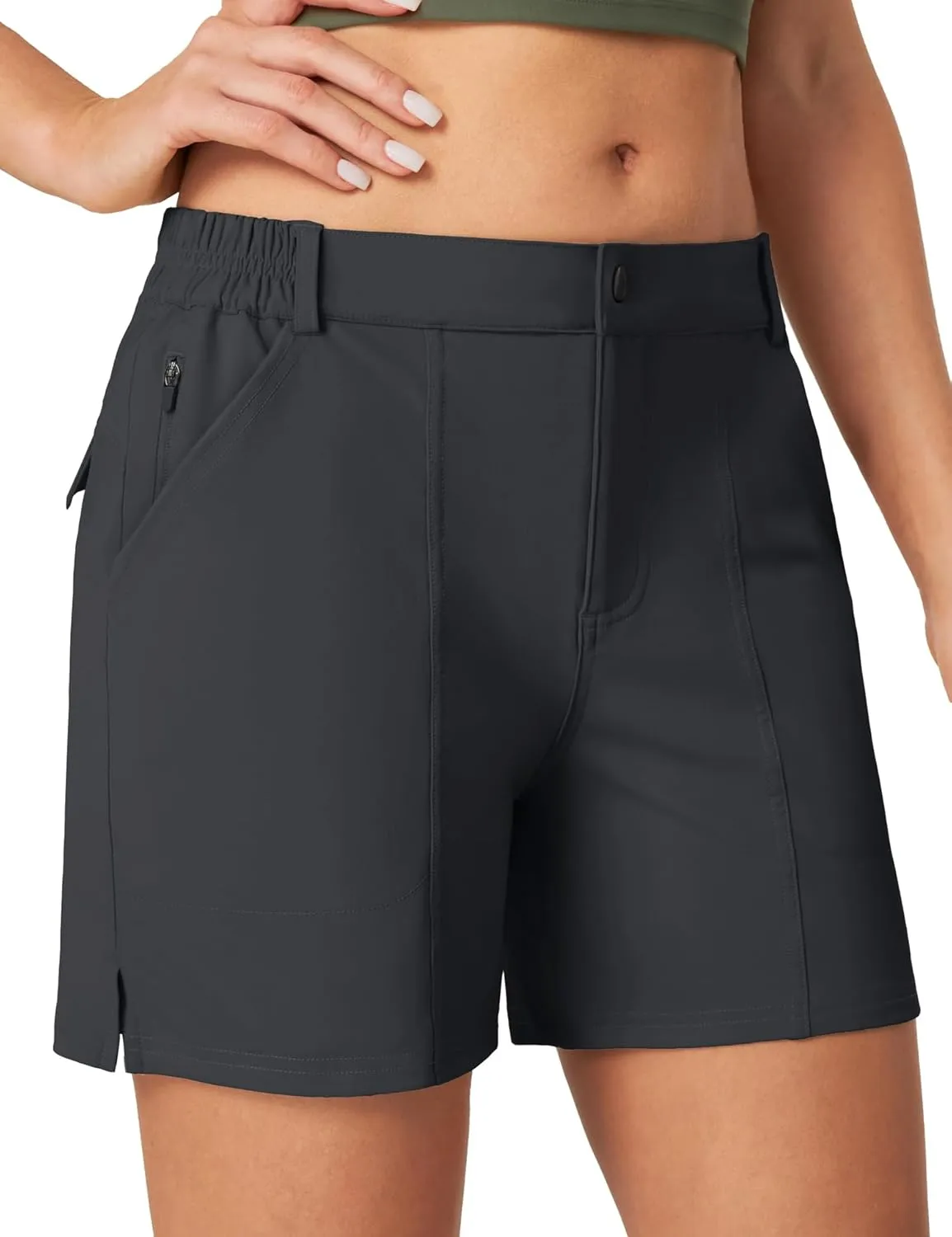 IUGA 5" Hiking Golf Shorts with Pockets Quick Dry Womens Cargo Shorts Casual Summer Short