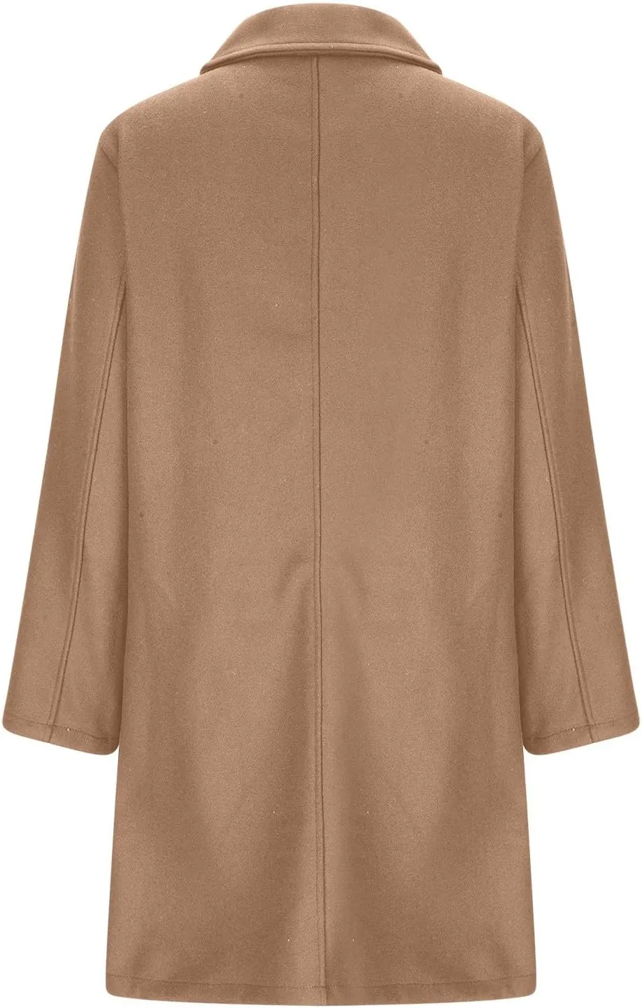 JOAU Women's Mid-Length Trench Coat Casual Fashion Slim Fit Lapel Button Down Wool Blend Pea Coats Elegant Overcoat Jackets