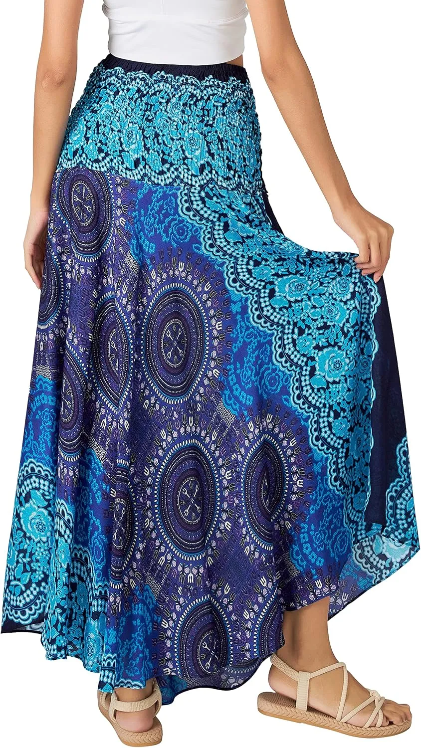 Joob Joob Long Boho Skirts for Women - Bohemian Hippie Maxi Summer Skirt
