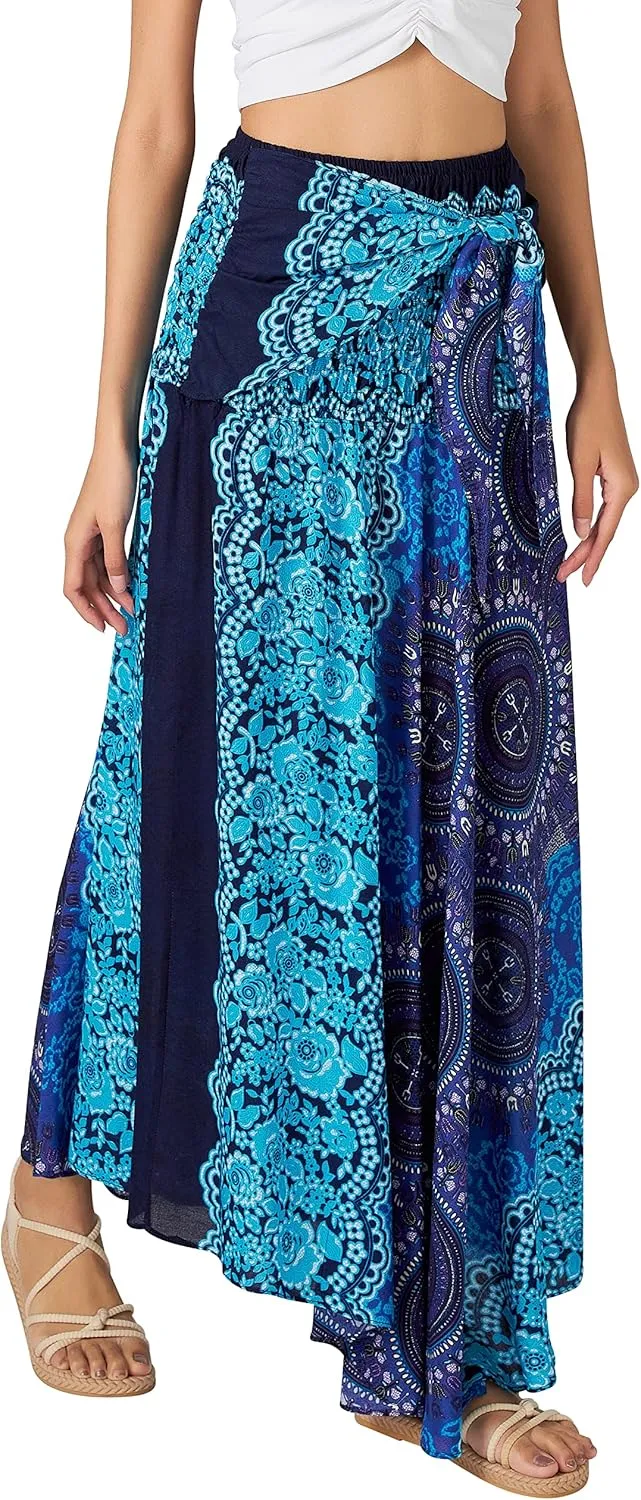 Joob Joob Long Boho Skirts for Women - Bohemian Hippie Maxi Summer Skirt
