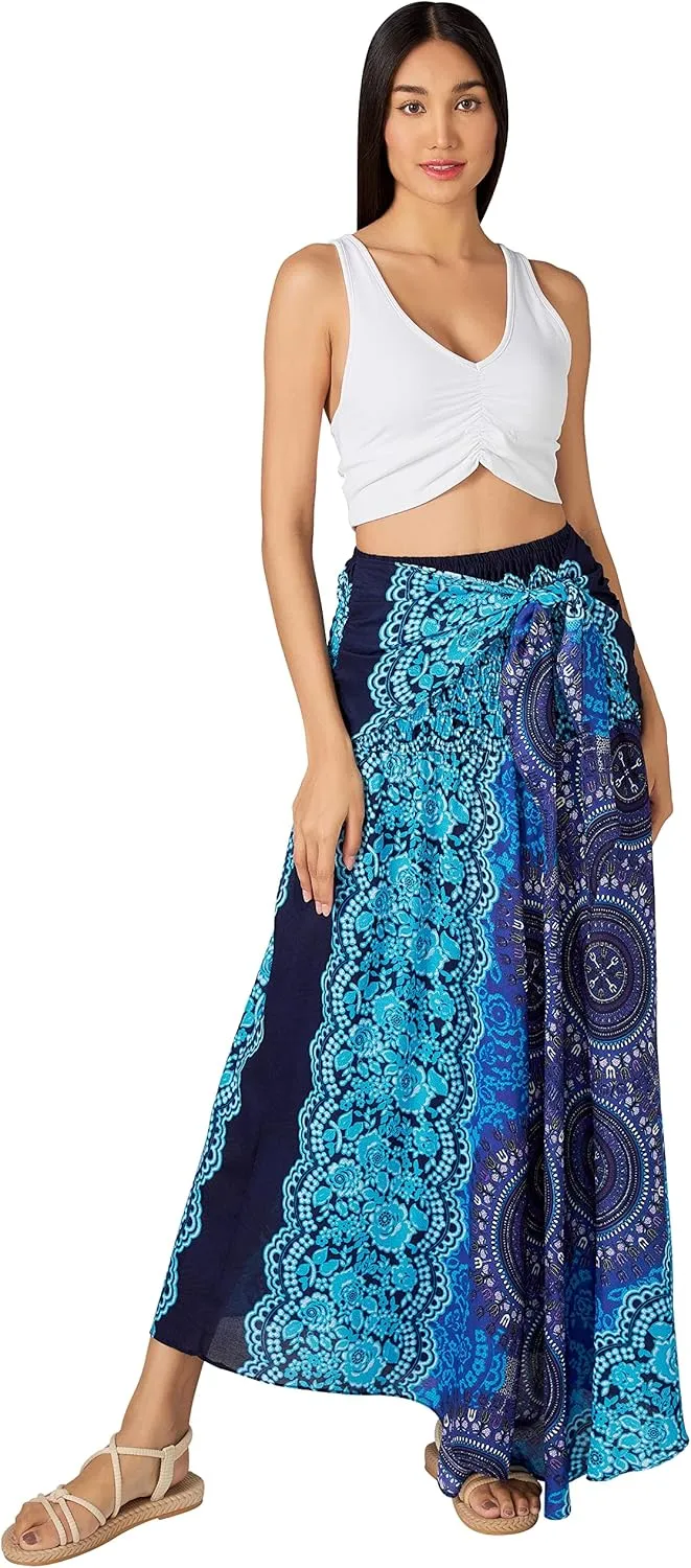 Joob Joob Long Boho Skirts for Women - Bohemian Hippie Maxi Summer Skirt