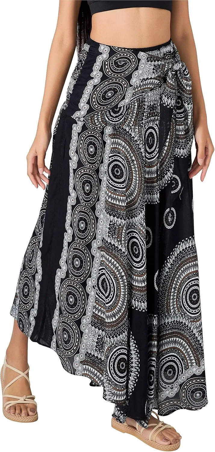 Joob Joob Long Boho Skirts for Women - Bohemian Hippie Maxi Summer Skirt