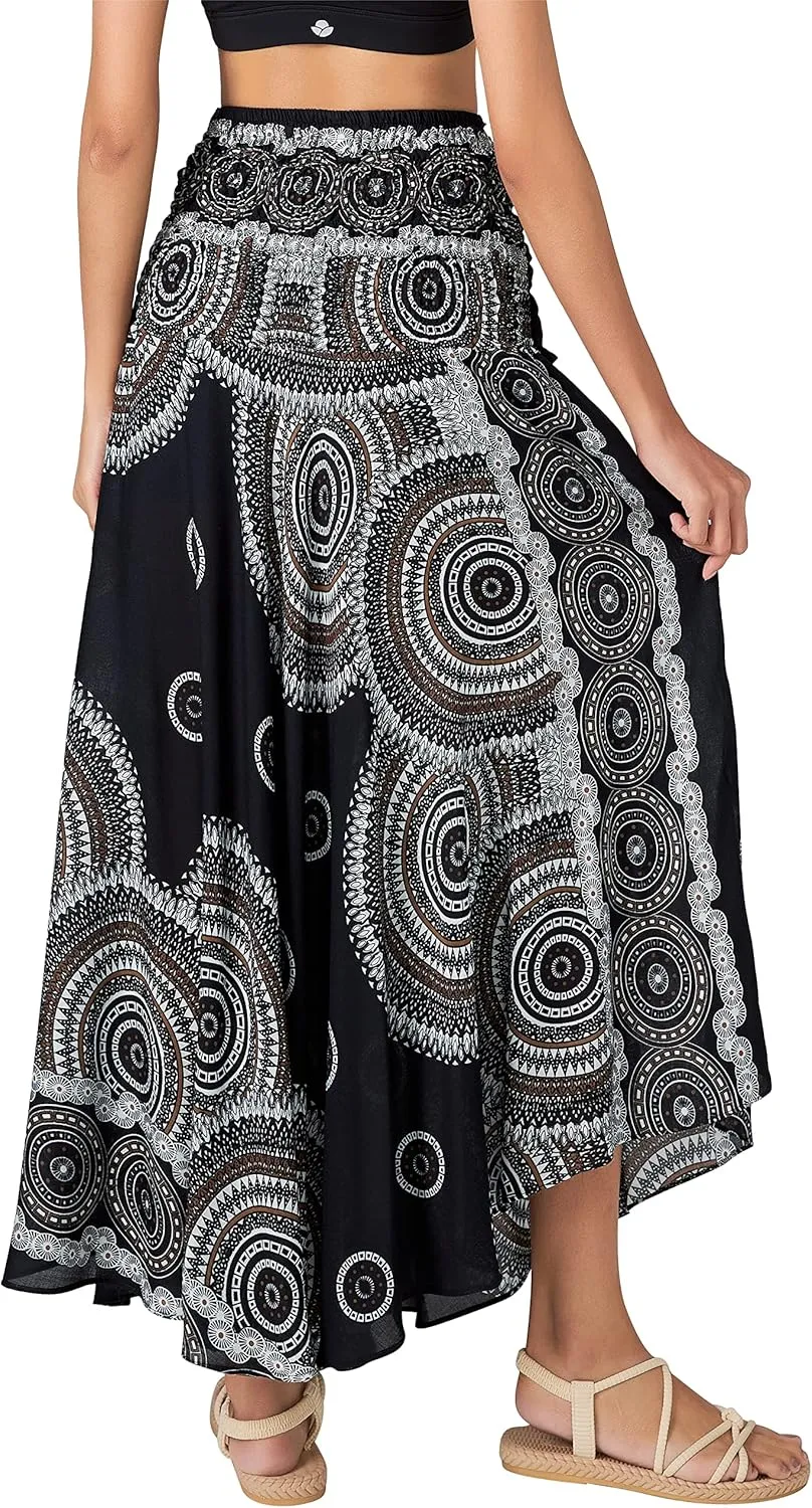 Joob Joob Long Boho Skirts for Women - Bohemian Hippie Maxi Summer Skirt