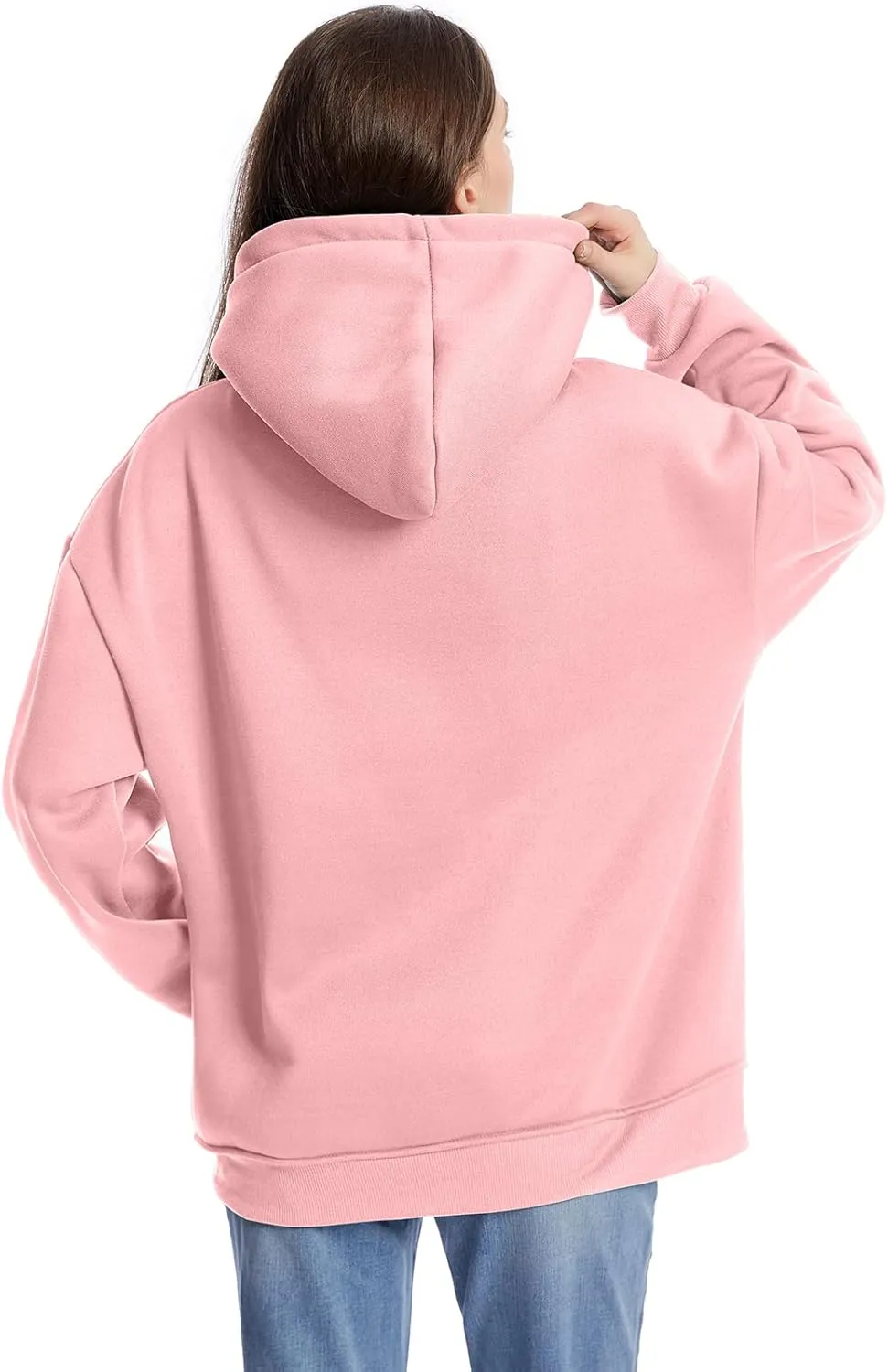 KEEVICI Pullover Sweatshirts for Women Cute Strawberry Cow Print Hoodie Casual Fuzzy Top