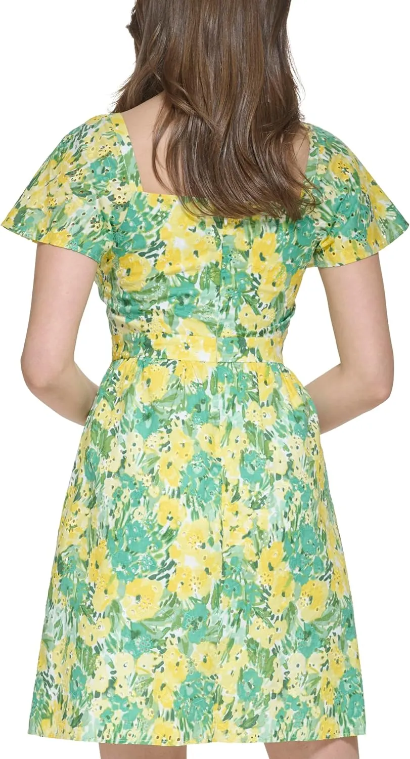 Kensie Women's Short Sleeve Babydoll Mini Dress