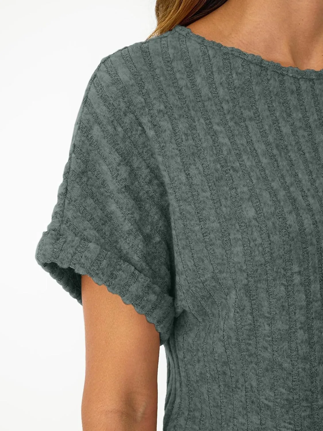 LILLUSORY Women Short Sleeve T Shirt Summer Sweater Dressy Casual Blouse Business Top Work Clothing