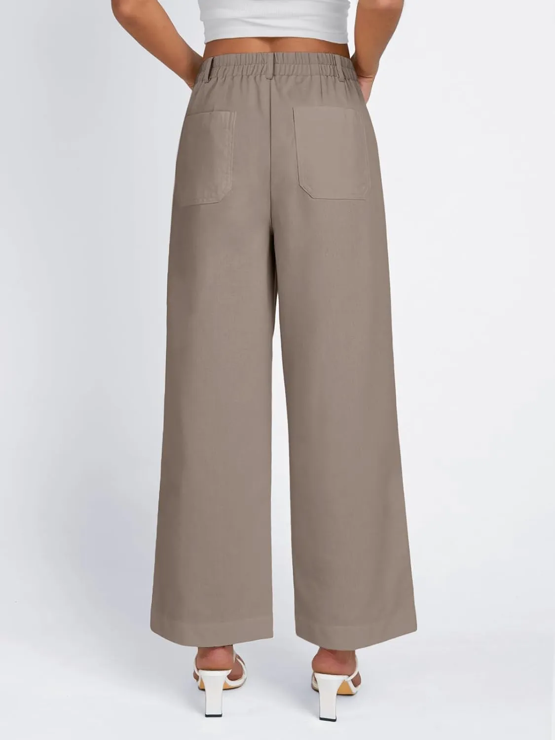 LILLUSORY Womens Linen Pants Lightweight Summer Wide Leg Cropped Capris Pants