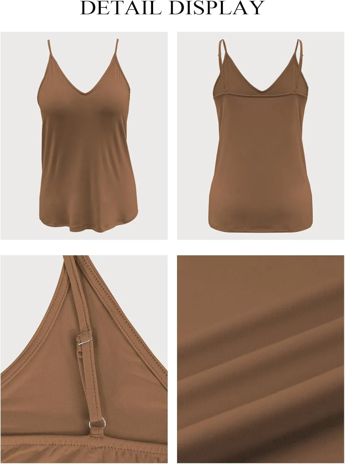 LOLONG V Neck Tank Tops for Women Summer Sexy Spaghetti Strap Sleeveless Shirts