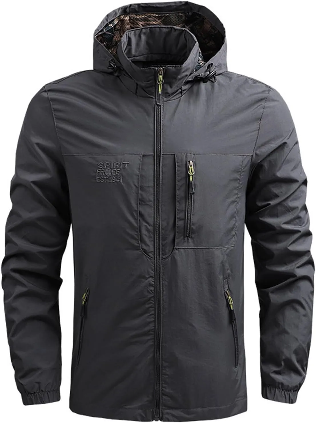 Long Rain Jackets for Men Waterproof Sports Windbreaker Men's Trench Coat Breathable Trench Coats Mens Rain Coat Fall