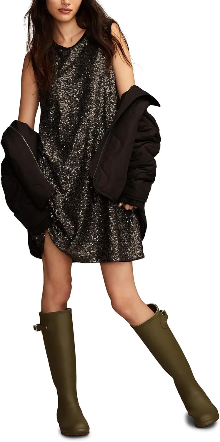 Lucky Brand Women's Sequin Shift Mini Dress