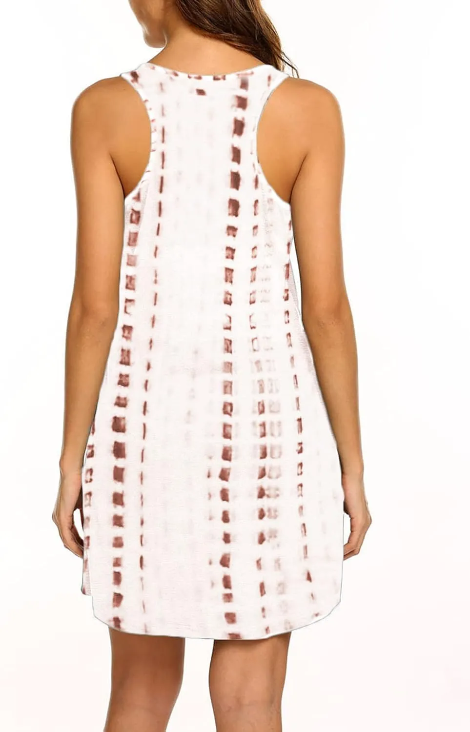 LuckyMore Womens Casual Scoop Neck Sleeveless Racerback Tunic Dress with Pockets