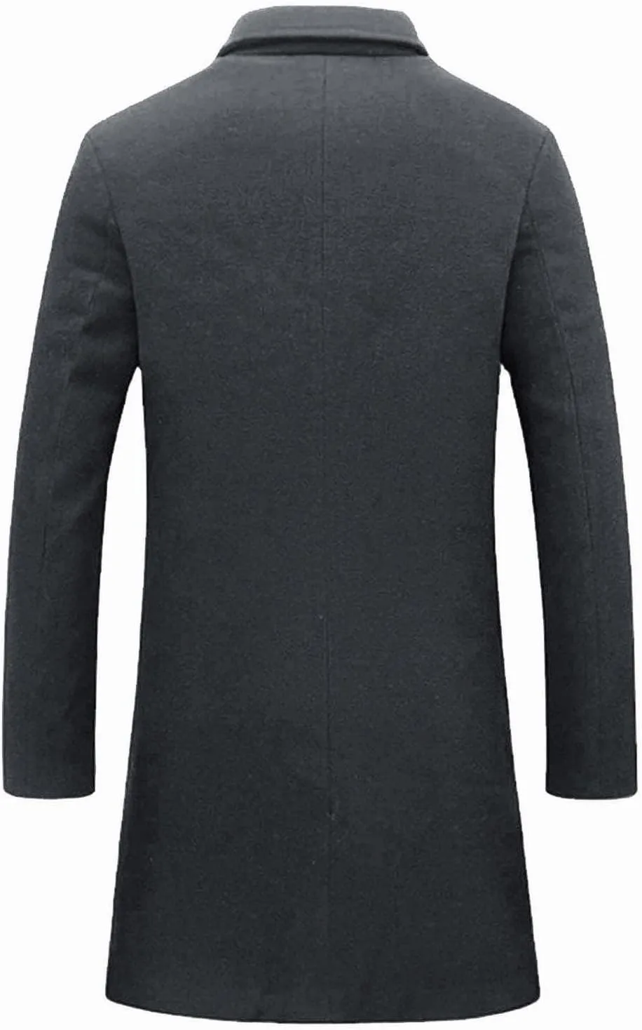 Men's Oversized Casual Notched Collar Long Pea Coats Single Breasted Business Overcoats Warm Thicken Trench Coats