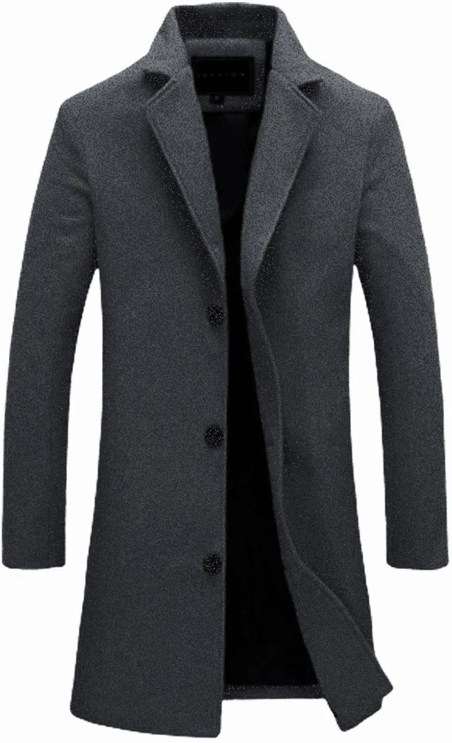 Men's Oversized Casual Notched Collar Long Pea Coats Single Breasted Business Overcoats Warm Thicken Trench Coats