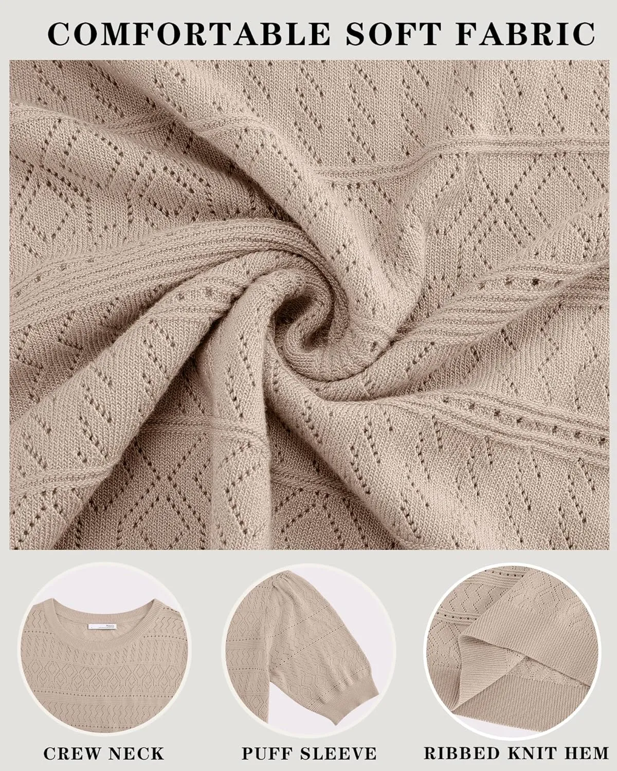 Messic Womens Short Sleeve Sweaters 2025 Summer Casual Crewneck Pullover Tops
