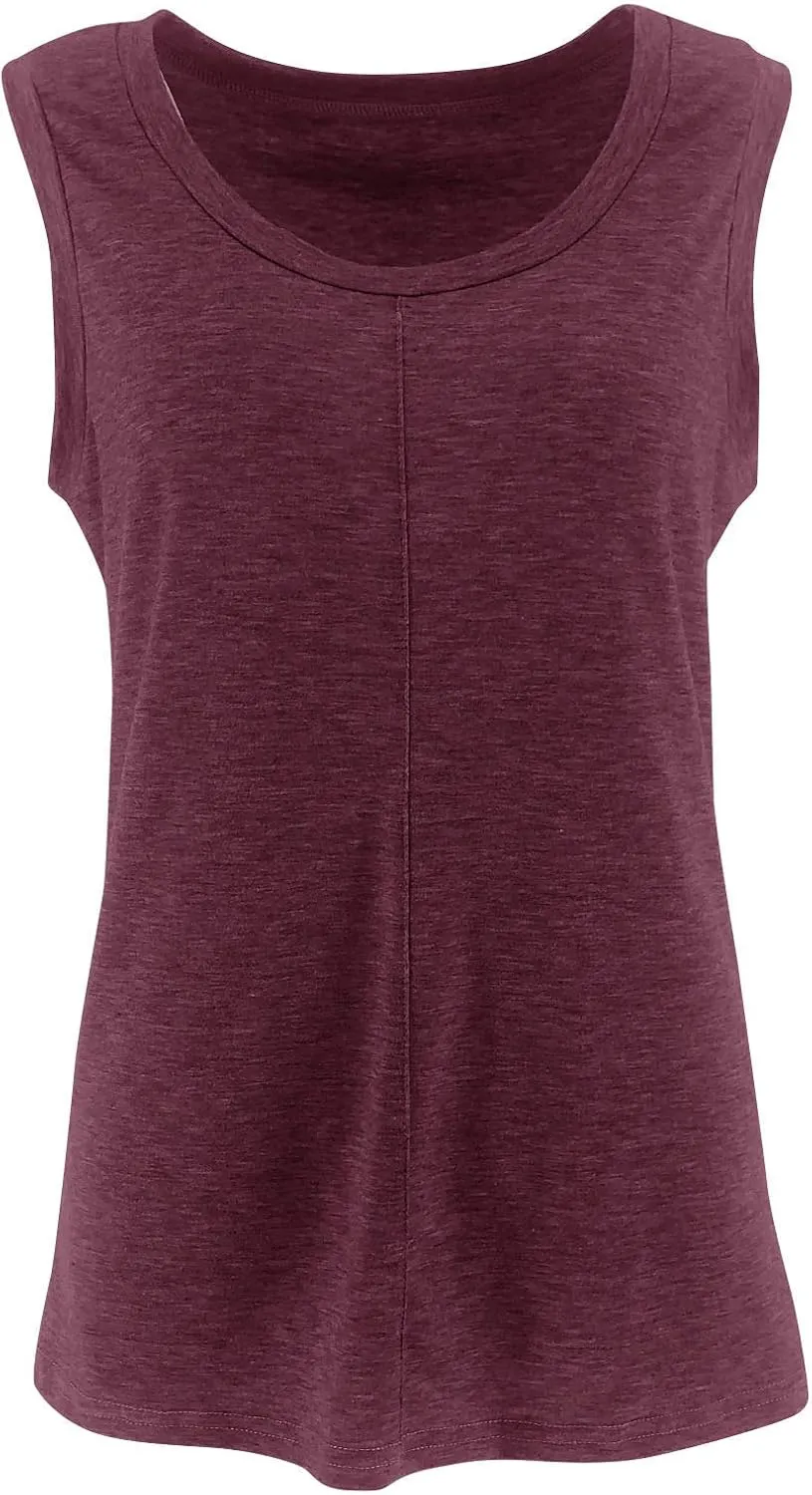 Minclouse Women's Tank Tops Scoop Neck Sleeveless Tees Casual Loose Fit Camisole
