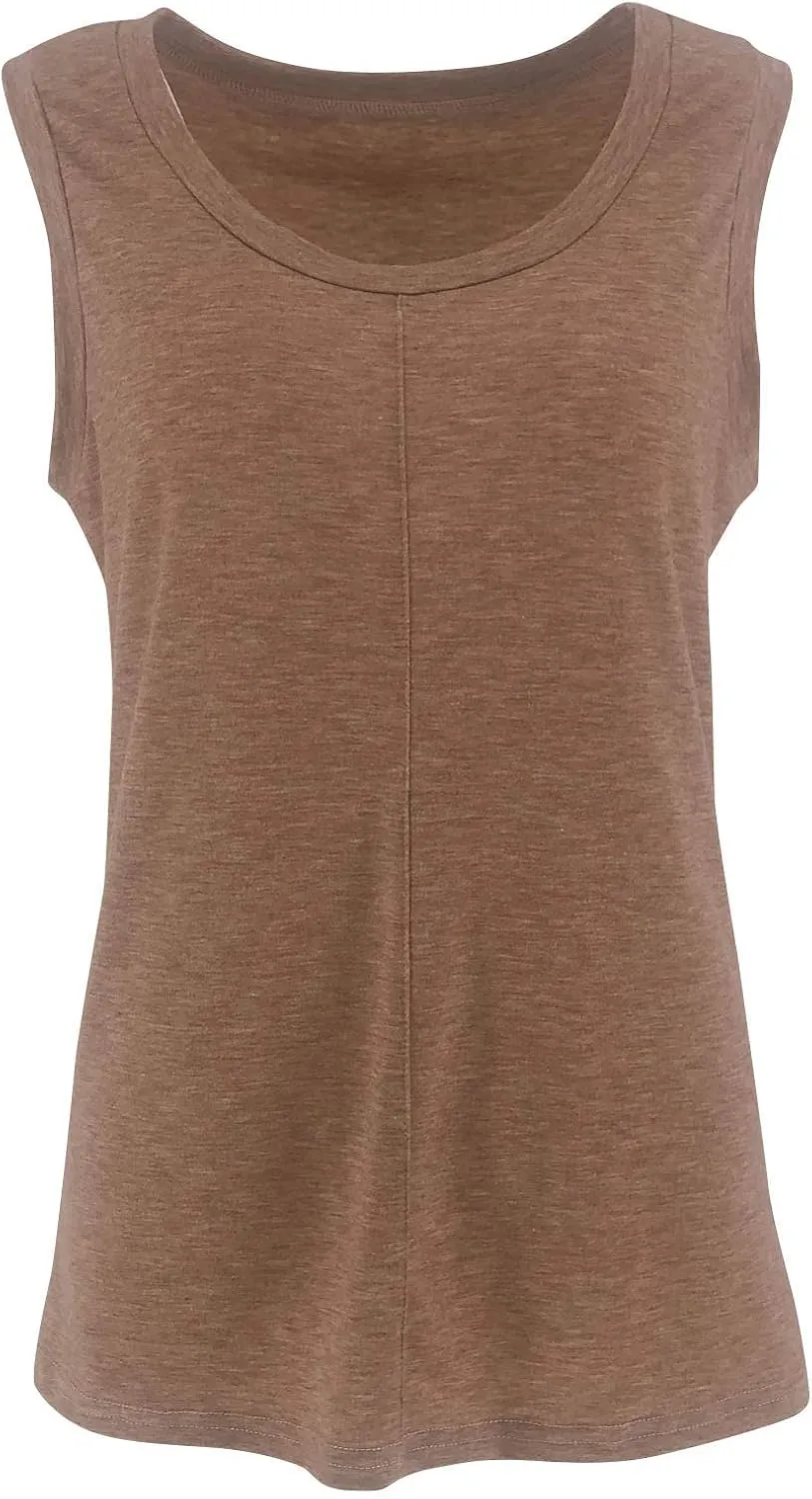 Minclouse Women's Tank Tops Scoop Neck Sleeveless Tees Casual Loose Fit Camisole