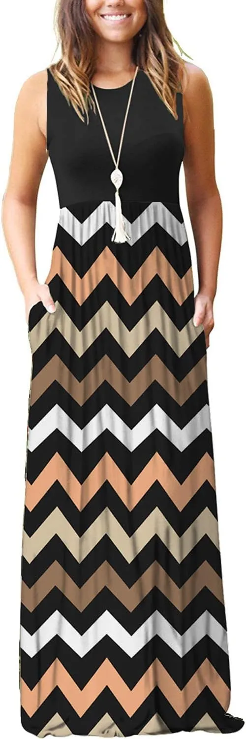 MOLERANI Women's Loose Plain Maxi Dresses Casual Long Dresses with Pockets