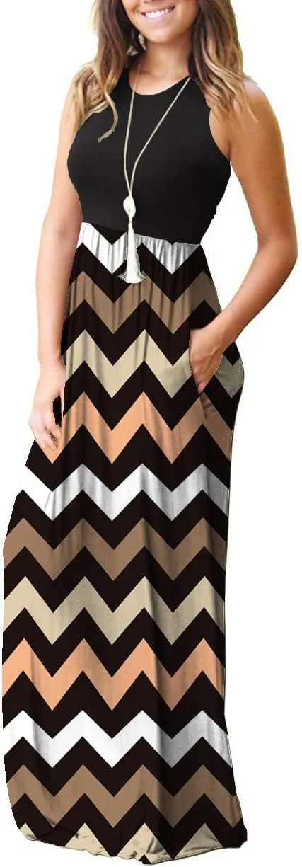 MOLERANI Women's Loose Plain Maxi Dresses Casual Long Dresses with Pockets