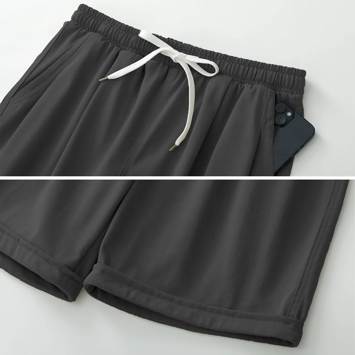Msmsse Women's Bermuda Knee Length Shorts Cotton Casual Cargo Long Shorts for Athletic Walking Workout