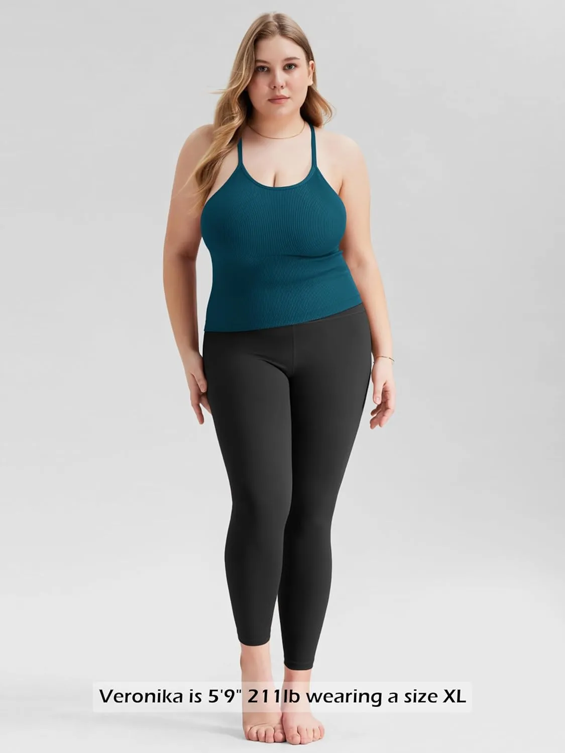 ODODOS Women's Crop 3-Pack Seamless Rib-Knit Camisole Crop Tank Tops