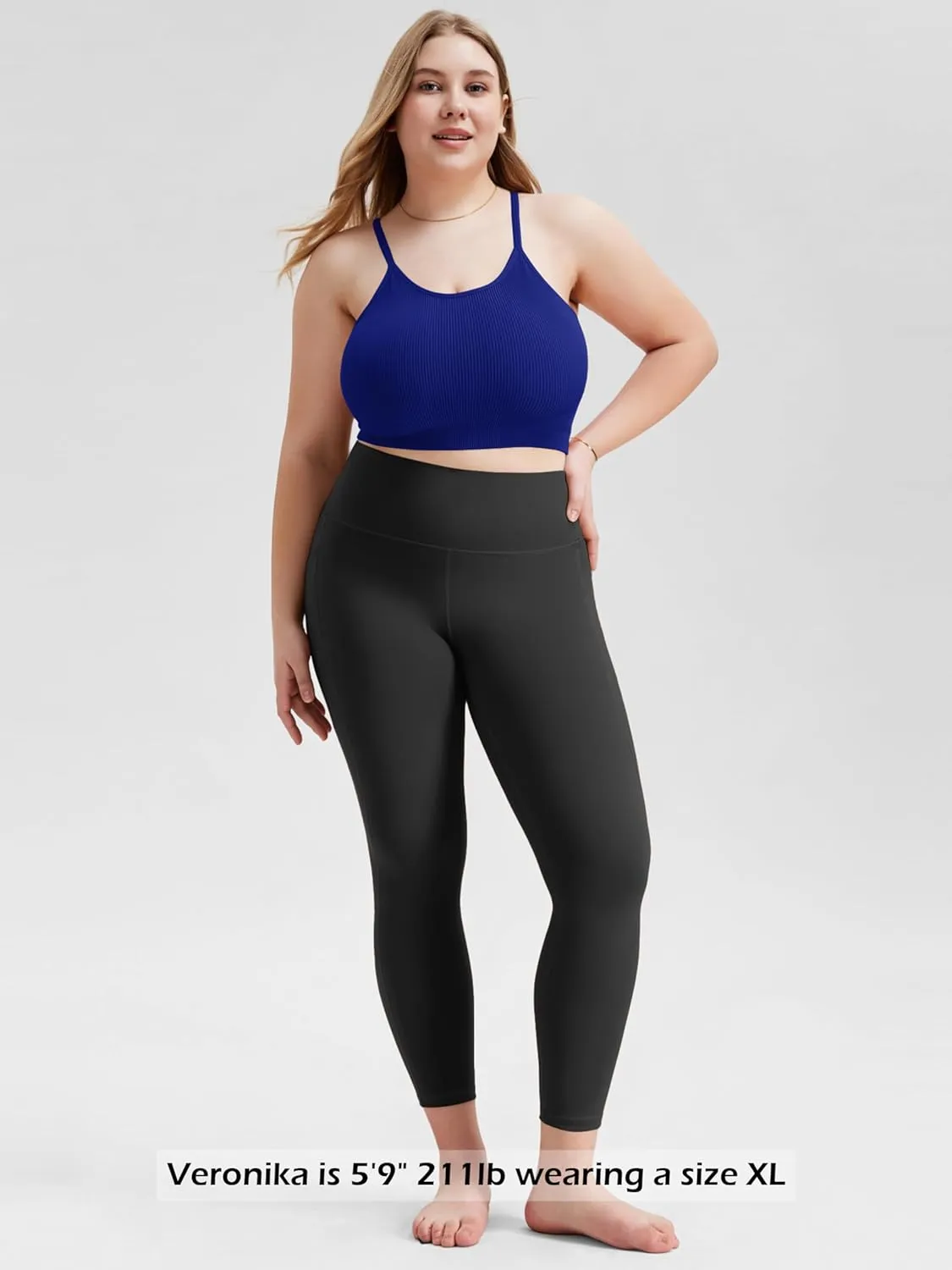 ODODOS Women's Crop 3-Pack Seamless Rib-Knit Camisole Crop Tank Tops