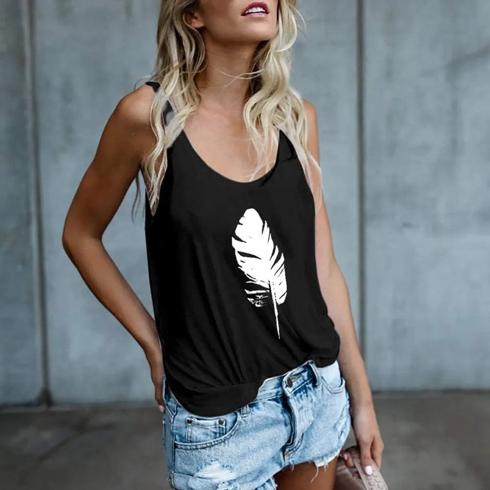 OMSJ Women Shirts Sleeveless Summer Tunic Loose Fit Tank Tops