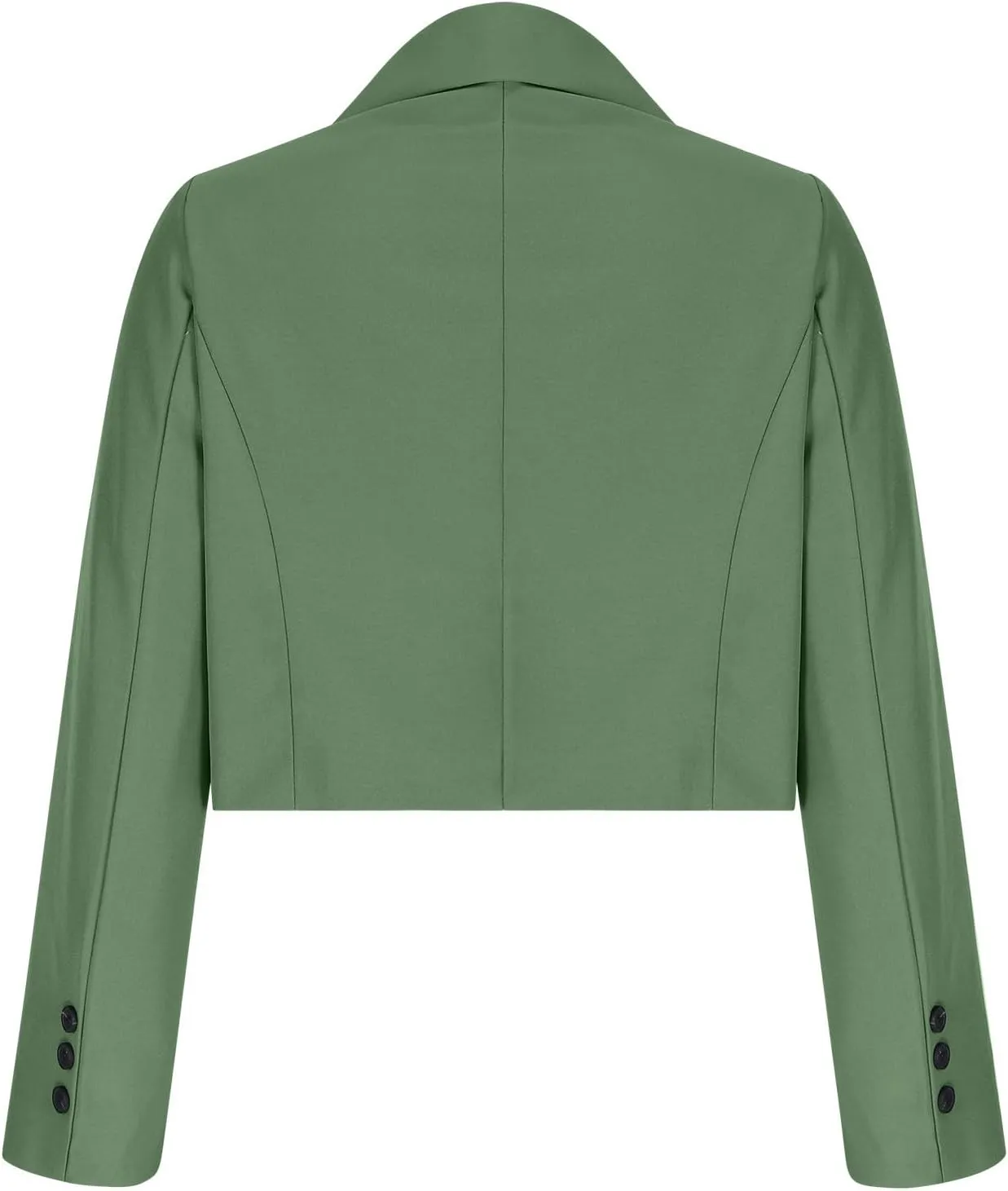 Open Front Blazers for Women Solid Color Long Sleeve Lapel Blazer Jackets Single Button Short Outerwear 2024