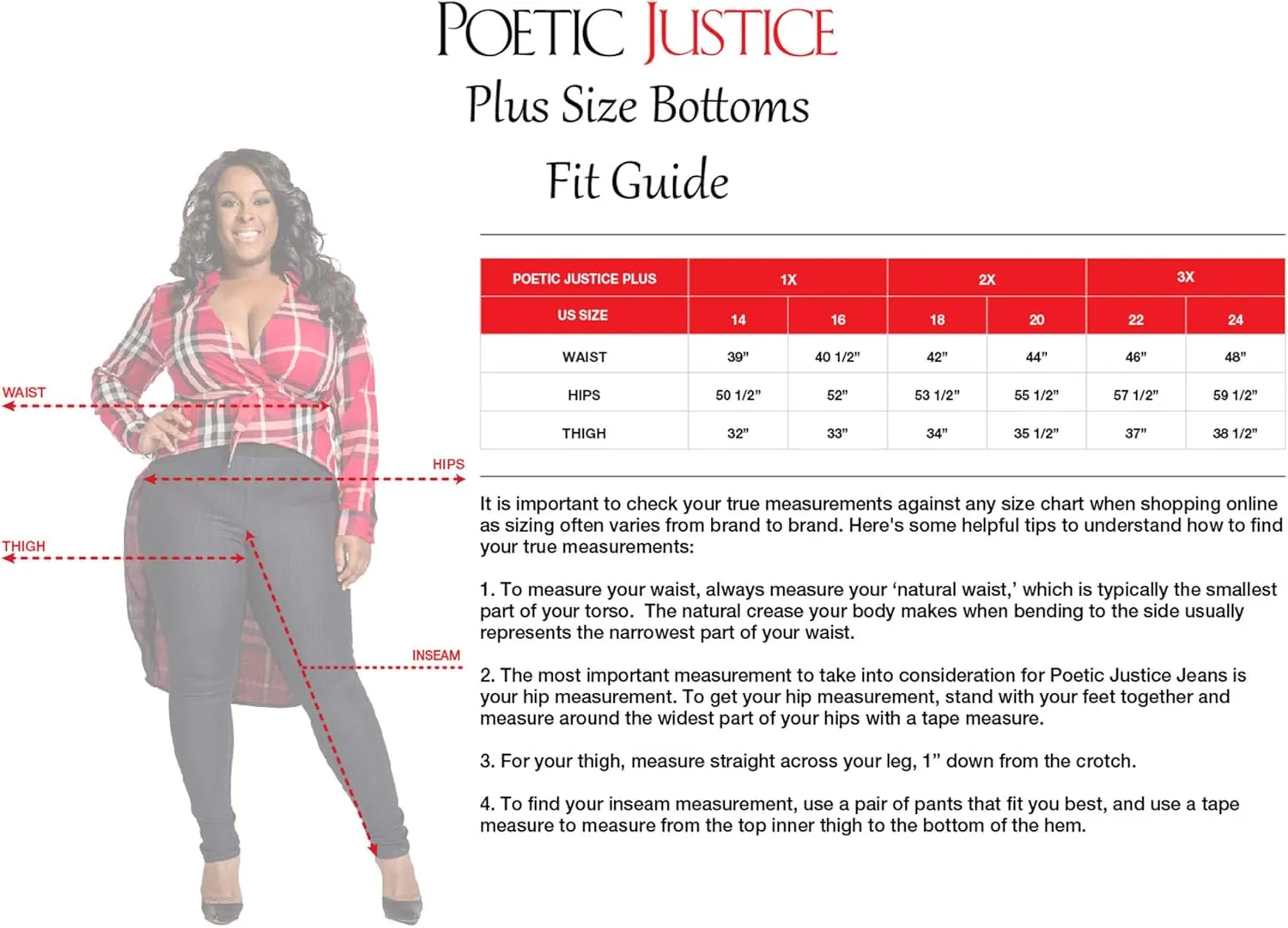 Poetic Justice Plus Size Women's Curvy Fit Stretch Denim Distressed Flare Jeans