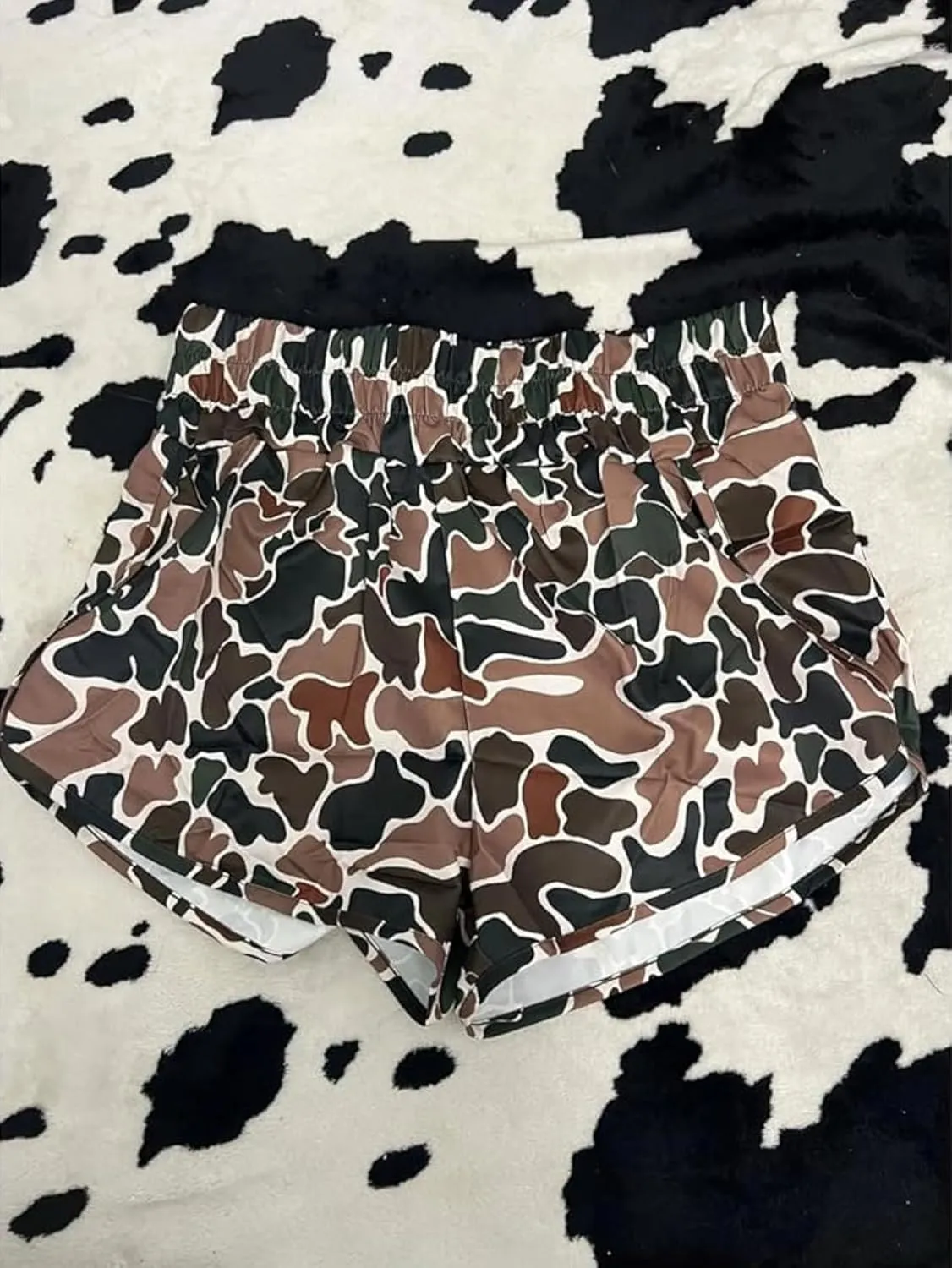 RICHTRUE Camo Boxer Shorts Women Cute Graphic Y2k Shorts Colorful Summer Bottoms 2025 Trendy