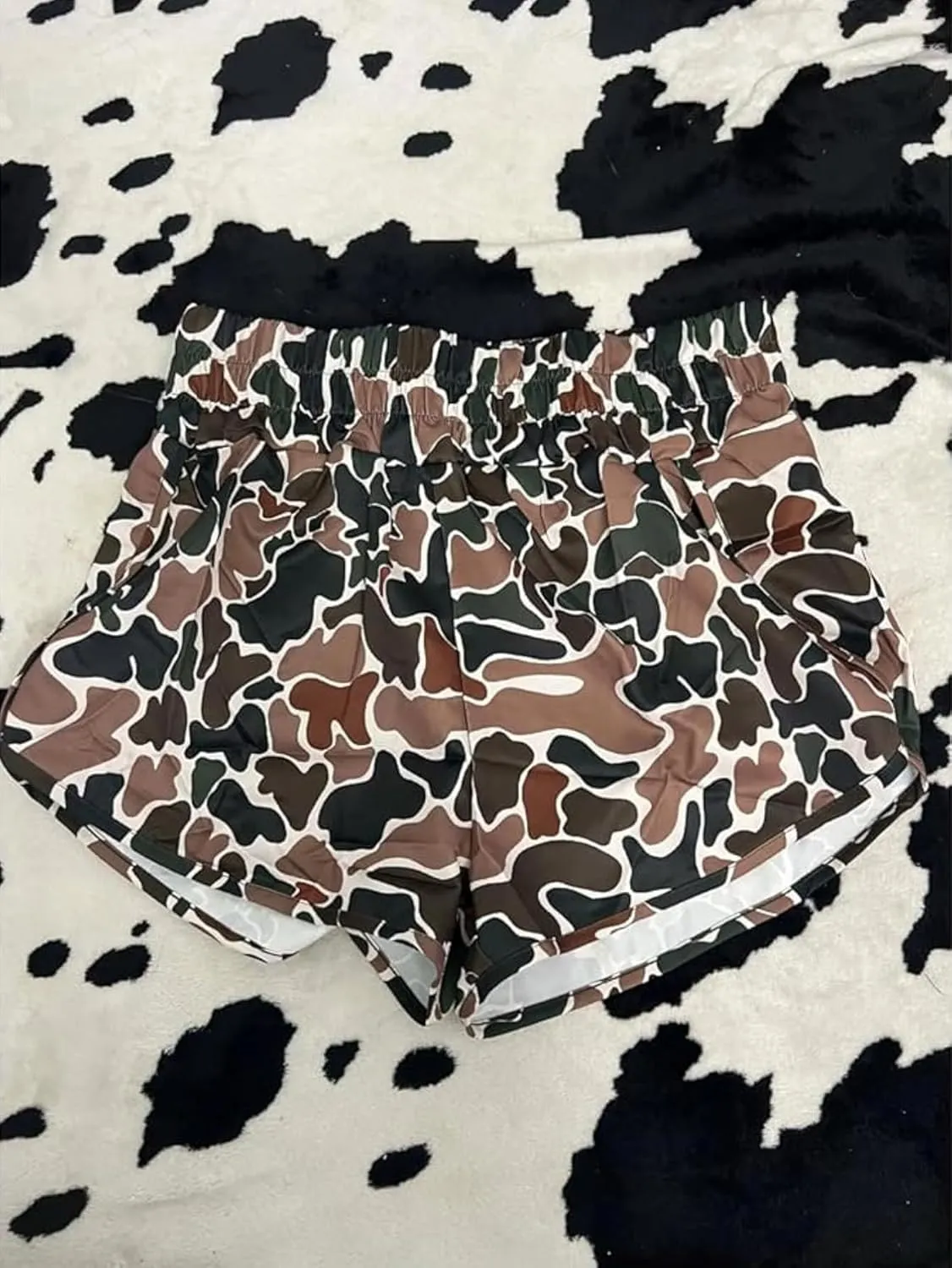 RICHTRUE Camo Boxer Shorts Women Cute Graphic Y2k Shorts Colorful Summer Bottoms 2025 Trendy