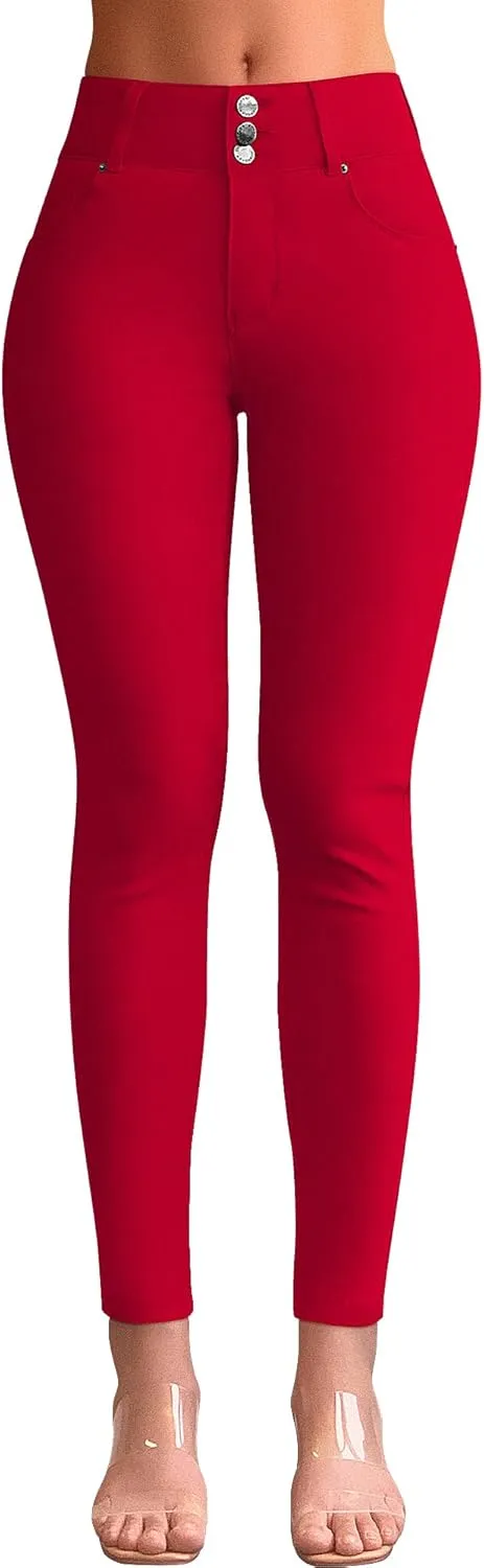 roswear Women??s High Waisted Stretchy Skinny Curvy Jeans Tummy Control Jeggings