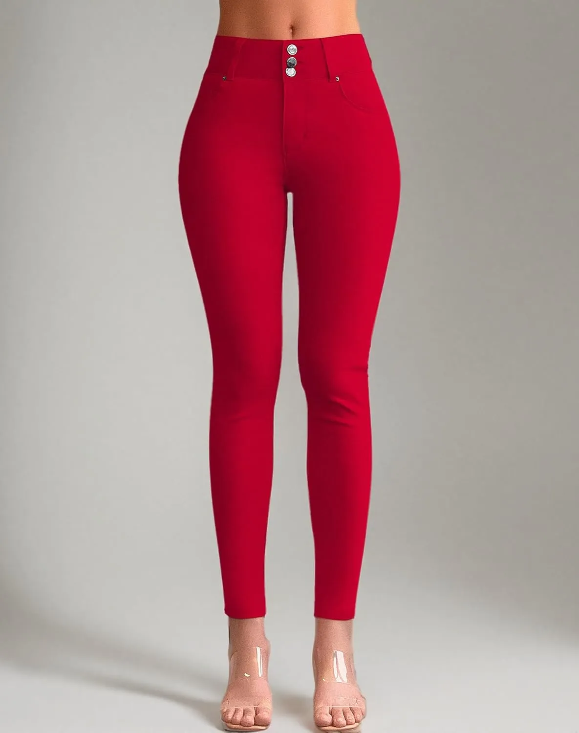 roswear Women??s High Waisted Stretchy Skinny Curvy Jeans Tummy Control Jeggings