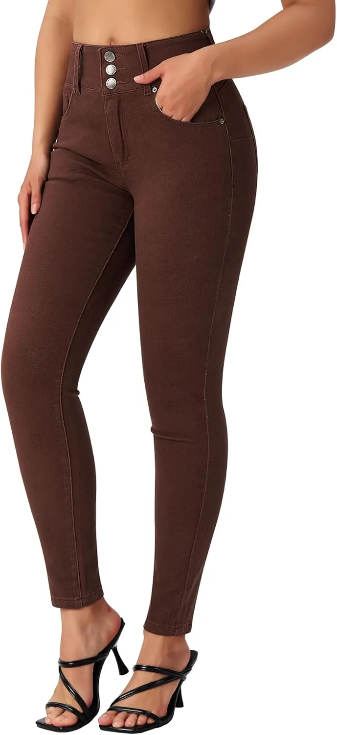 roswear Women??s High Waisted Stretchy Skinny Curvy Jeans Tummy Control Jeggings