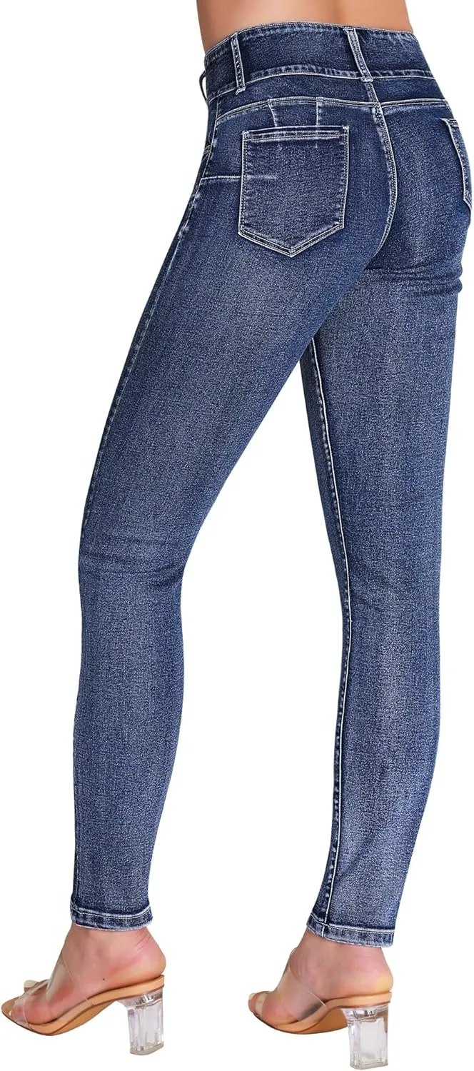 roswear Women??s High Waisted Stretchy Skinny Curvy Jeans Tummy Control Jeggings