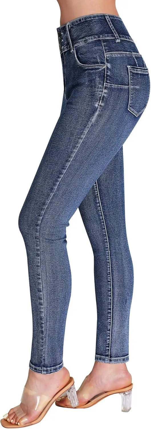 roswear Women??s High Waisted Stretchy Skinny Curvy Jeans Tummy Control Jeggings