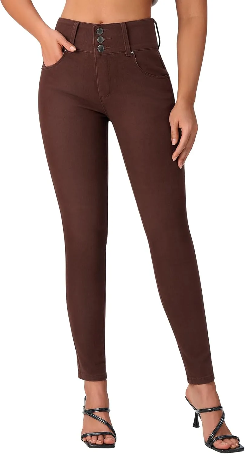 roswear Women??s High Waisted Stretchy Skinny Curvy Jeans Tummy Control Jeggings