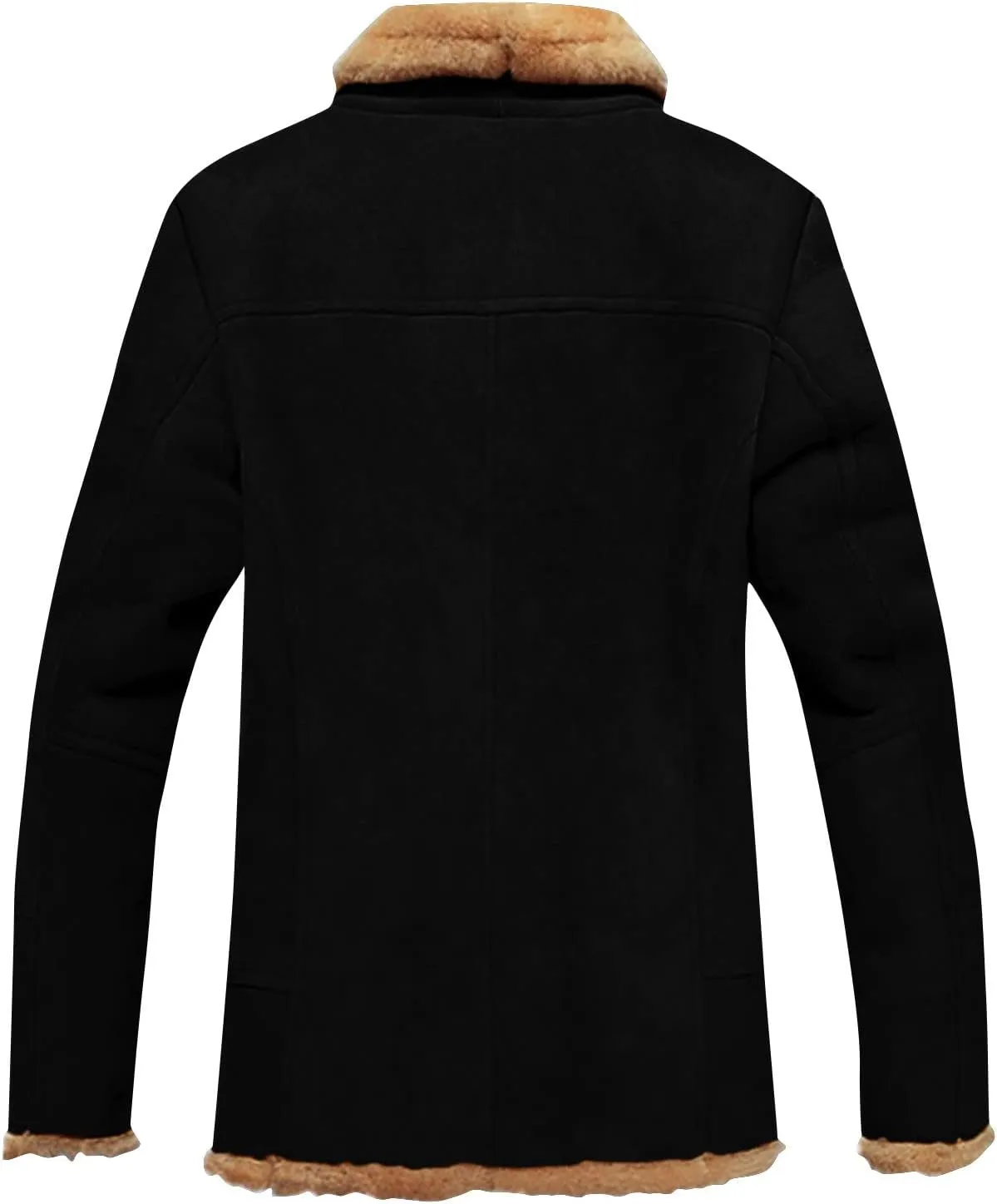 RTRDE Men's Coats Trench Coat Sherpa Fleece Lined Pea Coat Winter Warm Long Jacket Coats, M-3XL