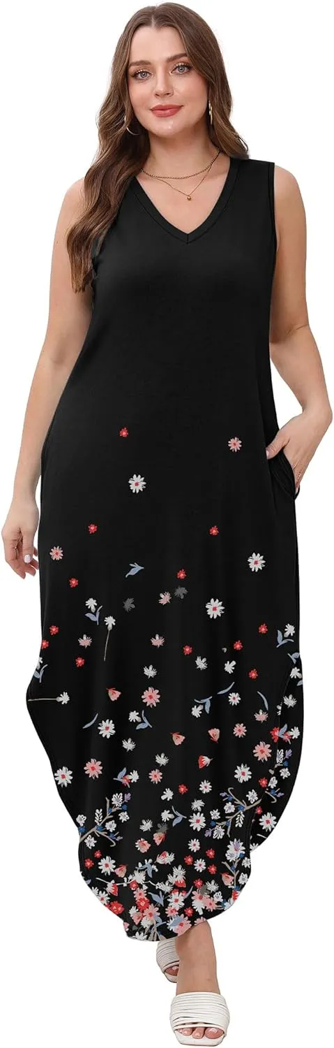 SAMPEEL Summer Dresses Maxi Dress Vacation Beach Sundresses 2025 with Pockets