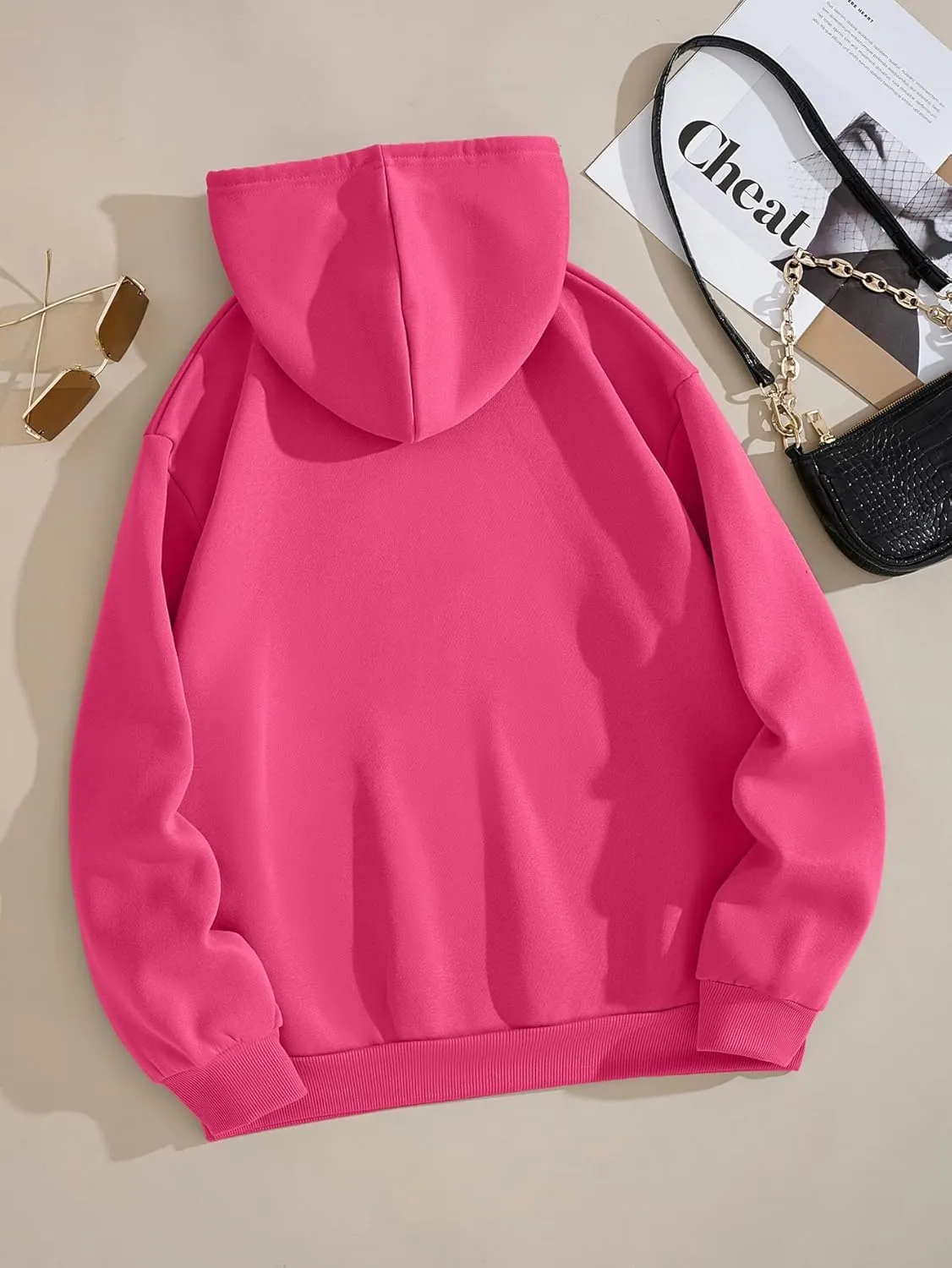 SHENHE Women's Letter Print Long Sleeve Drawstring Pullover Hoodie Sweatshirt Tops with Pocket