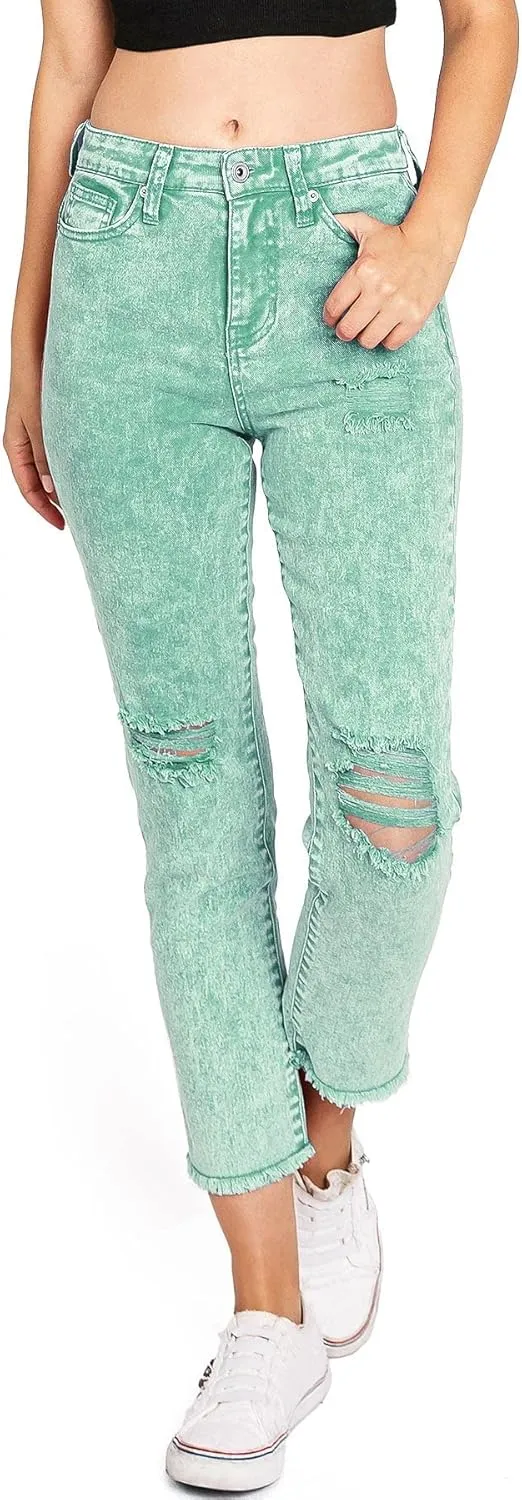 Slim Straight Color Wash Jeans