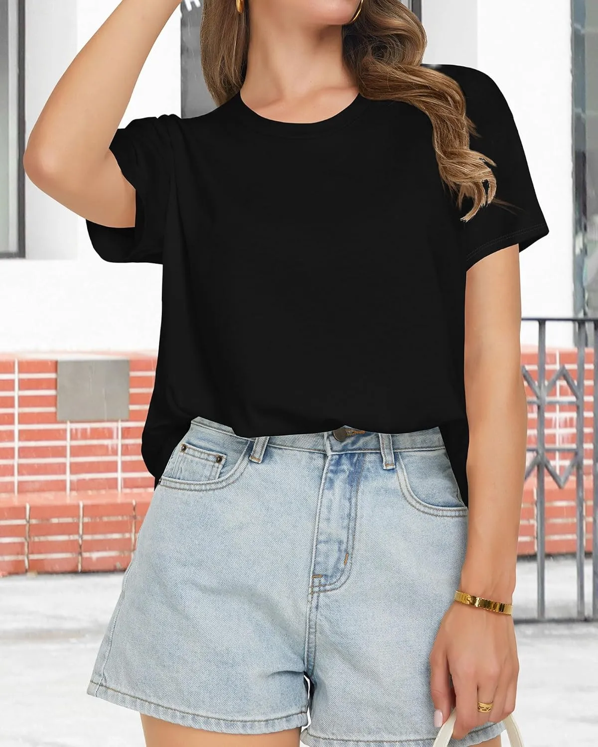 T Shirts for Women Summer Short Sleeve Crewneck Casual Cute Graphic Basic Tees Tops