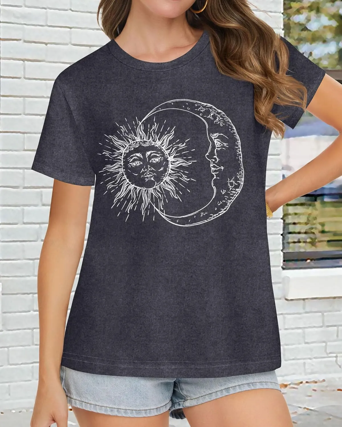 T Shirts for Women Summer Short Sleeve Crewneck Casual Cute Graphic Basic Tees Tops