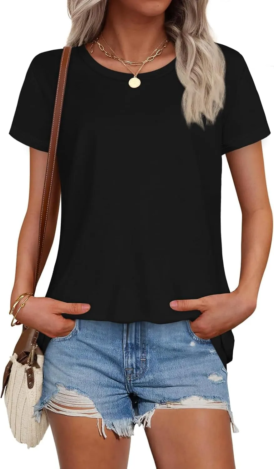 T Shirts for Women Summer Short Sleeve Crewneck Casual Cute Graphic Basic Tees Tops